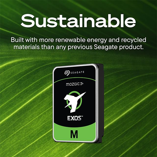 Miniatura 8 de Seagate Exos M 30TB Enterprise Disco duro interno HDD - 3.5 pulgadas 6GBs SATA 7200RPM 2.5M MTBF (ST30000NM004K)