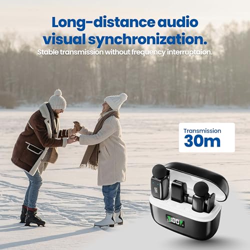 Image of MAK Dual Wireless Mic for YouTube, 2-Voice Changer Feature, Active Noise Cancellation, with Charging Case, Plug and Play, 30-Meter Range, for Recording, BIS Certified, Supports Type C Android & iOS