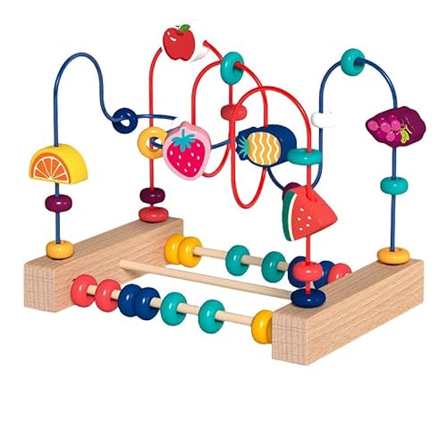 ビーズ玩具 ビーズコースター ルーピング 知育玩具 つながるビーズ ビーズおもちゃ 赤ちゃんおもちゃ 積み木 早期右脳開発 算数 動物 木製 知育玩具 多機能 キッズ カラフル プレゼント (J)