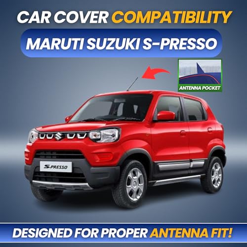Image of Car Cover for Maruti Suzuki S-Presso 2019-2026 |100% Waterproof Heavy-Duty 3-Layer Car Body Cover |All-Weather Rain, UV, Sun & Dust Protection | Custom Fit |Mirror & Antenna Pockets |Navy Blue