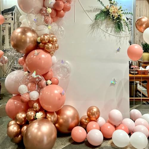 Image of Voircoloria 90pack Coral Red Balloons Different Size 18 /12 /10 /5 Inch Coral Red Balloon Garland Arch Kit for Graduation, Wedding, Birthday, Princess Theme Party, Valentine's Day Party Decorations