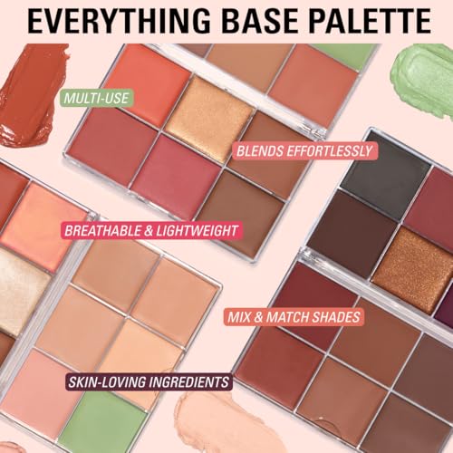 Image of Revolution Everything Base Face Icon Complexion Palette, Multi-Use, Medium | Cream Contour, Concealer, Corrector, Highlighter & Blush Kit, Vegan & Cruelty-Free