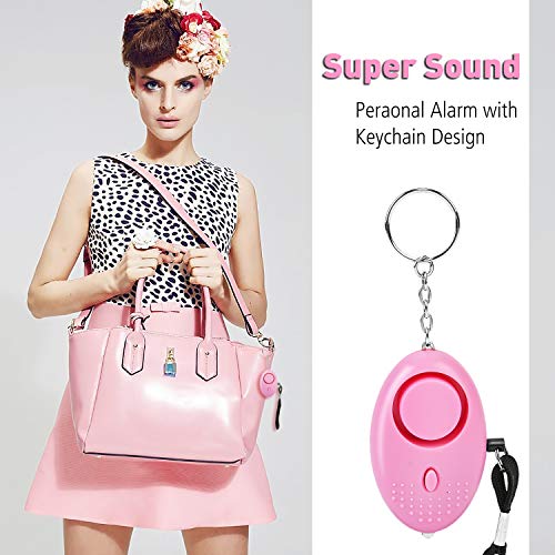 Justdolife Alarme pessoal com som seguro, chaveiro bonito de 130 dB, alarme de segurança de emergênc