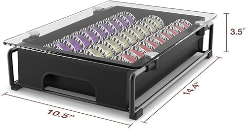 Miniatura 2 de EVERIE Organizador de cristal templado para cajones compatible con cápsulas Nespresso Vertuo compatible con 21 cápsulas grandes o 30 pequeñas de