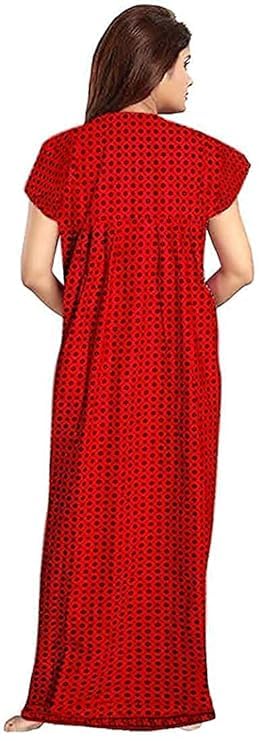 Image of Nighty for Women Cotton Printed Maxi Gown Ankle Length Nighty Night Dress Gown for Women Maxi - (Pack of 2)