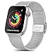 AGOO Bracelet Compatible pour Apple Watch Bracelet 44mm 40mm 42mm 38mm, Sport Bracelet en Acier Inoxydable Métal avec Aimant Compatible avec iWatch Series 6, 5, 4, 3, 2, 1, SE (38/40mm, Argent)