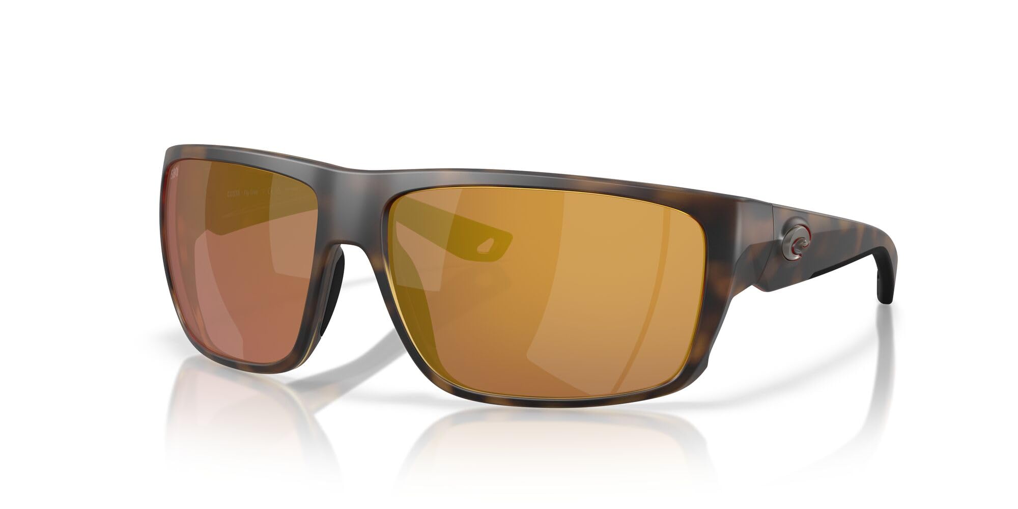 Costa Del Mar Gafas de sol Fly Line, Tortuga mate/espejo dorado 580 g, 64 mm