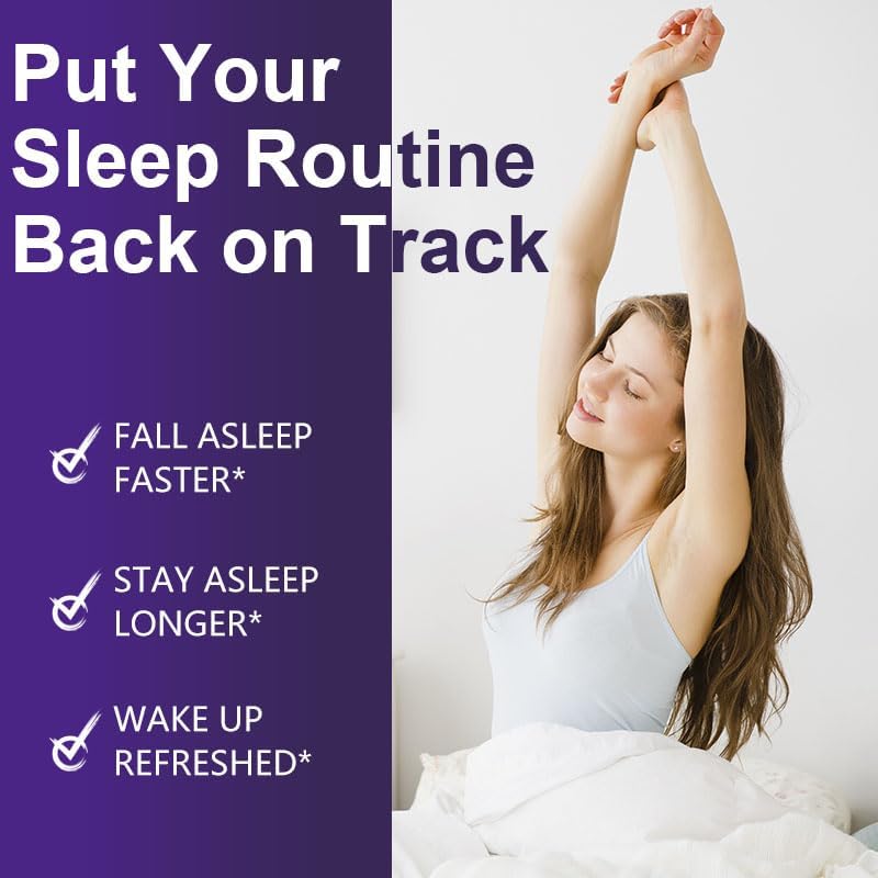 Miniatura 4 de Gomitas de melatonina para dormir, 5 mg de melatonina con L-teanina y ashwagandha para un apoyo natural del sueño, veganas, sin OMG, 60 gomitas