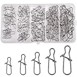 Duo Lock Fishing Snap Kit, Stainless Steel Fishing Nice Snap Swivels High Strength Fishing Snaps and Clips Fishing Connector Tackle Kit for Saltwater Freshwater (100pcs Kit)