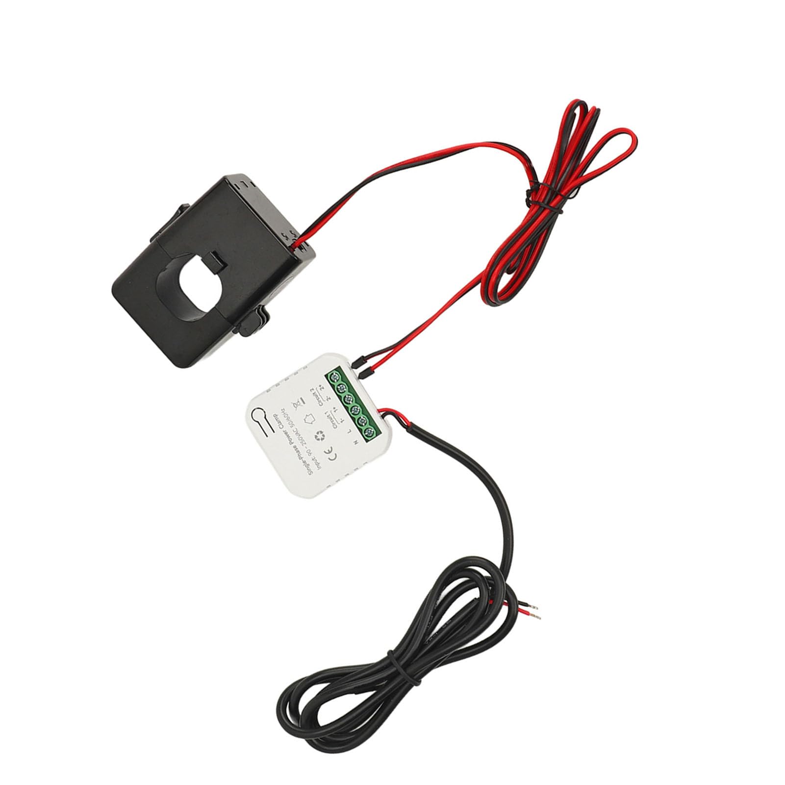 Monitor de energía inteligente WiFi con transformador de corriente 300ACT, pinza amperimétrica de monitoreo de potencia monofásico KWh, 90-250VAC