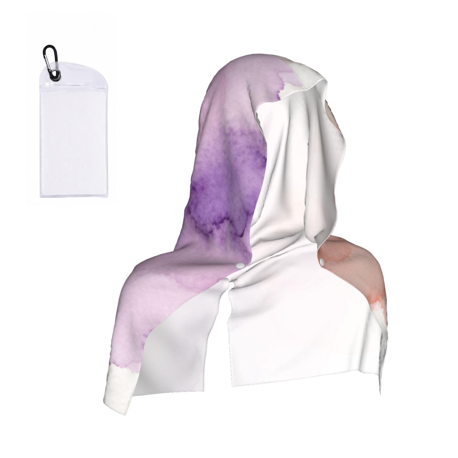 CNTDBU Abstract Watercolor Cooling Towel Hooded-Instant Chill Neck Cover for Sports, UV Cooling Rag for Running Gym