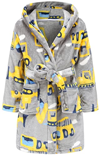 Image of Kids Hooded Bathrobe Girls Soft Plush Hooded Flannel Pajamas Sleepwear Boys Spa Robe