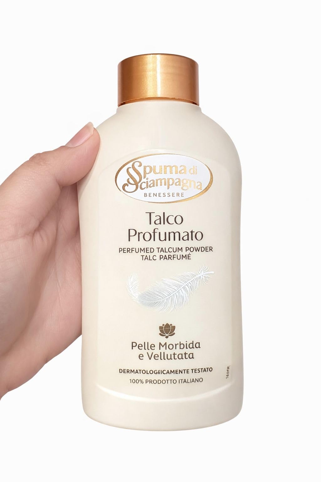 Spuma di Sciampagna Kit Talco Profumato 2 x 200g con Porta Cipria e Piumino, Polvere Corpo, Profumazione Classica, Set Bellezza Donna - Pelle Morbida e Vallutata