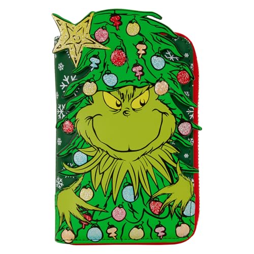 Image of Loungefly Dr. Seuss Grinch Holiday Zip Around Wallet