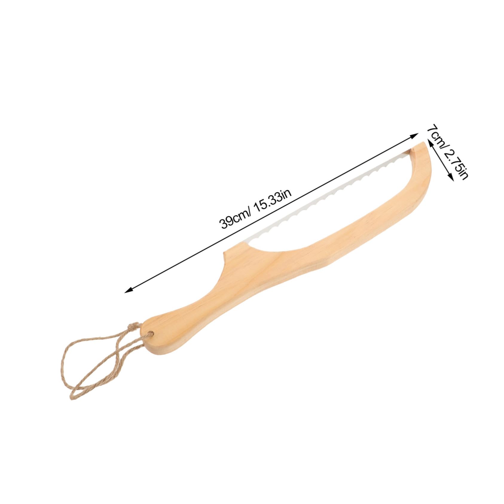 KICHOUSE Stainless Steel Serrated Blade Wooden Handle Bread Slicer Knife for Homemade Bread Cakes