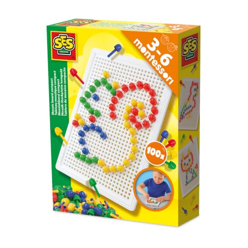 SES Creative 14046 Mosaik Steckspiel, diverse Farben, Mittel