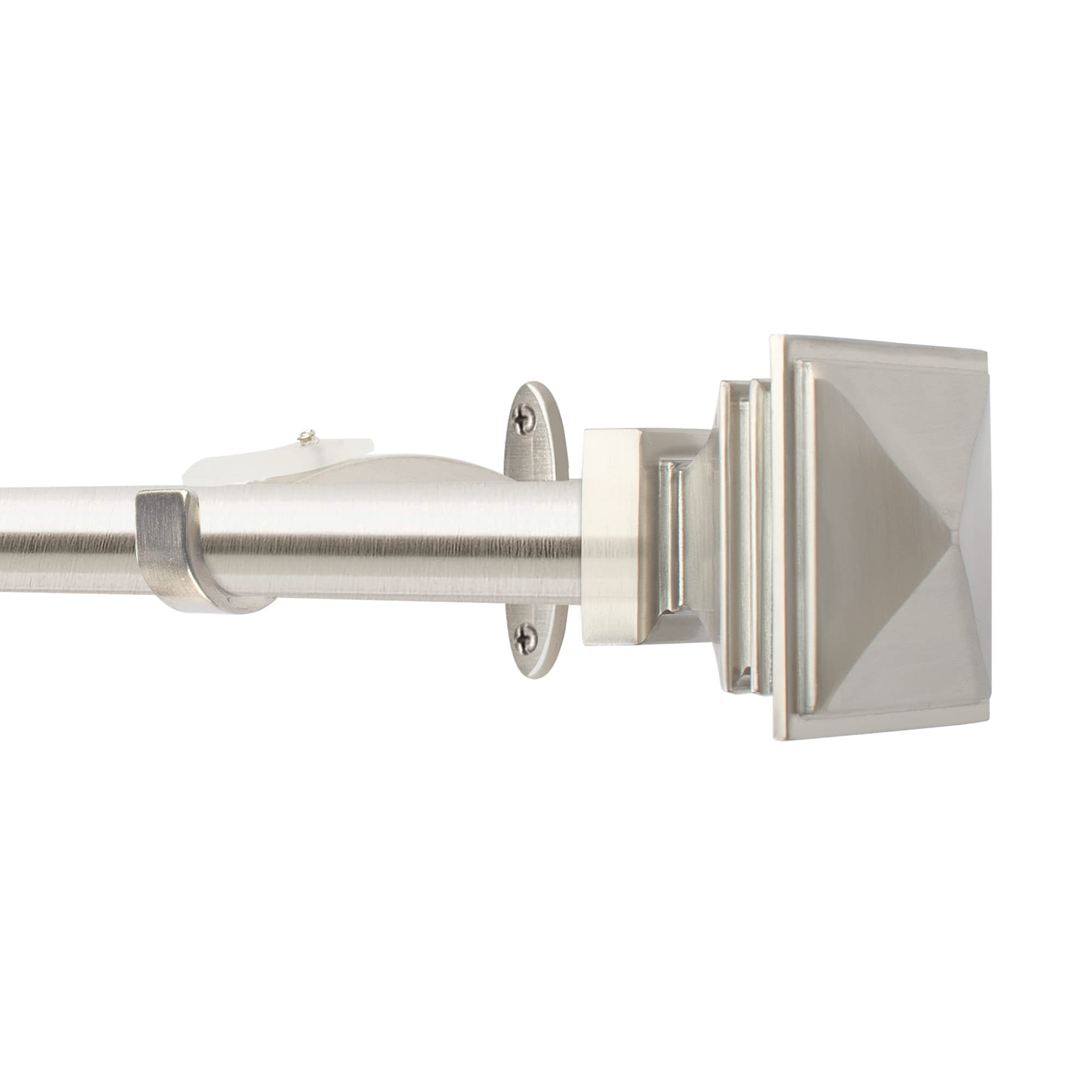 Deco Essential Asta Per Tende Telescopica In Acciaio 3/4 Di Pollice: Regolabile Da 91 A 168 Cm, Con Finali In Legno E Staffe - Marrone