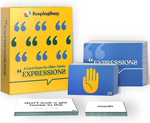 Keeping Busy Expressions Brain Game for Older Adults with Dementia - Well-Known Sayings Card Game for Memory Loss - Adaptable to All Levels - Engaging Alzheimer’s and Dementia Activities for Seniors
