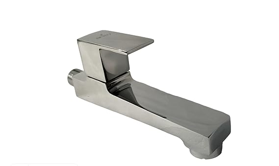 Anlay Bib Cock Long Body Brass Faucet | Wall Mounted Bib Tap for Bathrooms, Washing Areas, Gardens | Faucet with Chrome Finish | Brass Tap (Epta Plus)