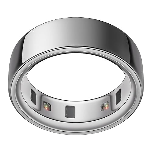 OURA Ring 4 - Silver - Size 8 - Smart Ring | Size First Ring 4 Sizing Kit | Sleep Tracking Wearable - Heart Rate - Fitness Tracker - Up to 8 Days Battery Life - Silver - 8