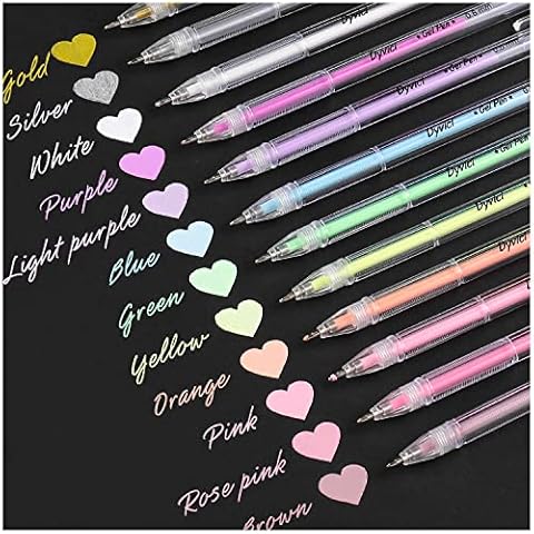 Dyvicl Highlight Color Pens, 0.8 mm Fine Point Pens Gel Ink Pens for Black Paper Drawing, Sketching, Illustration, Adult Coloring, Journaling, Set of 12 Cover