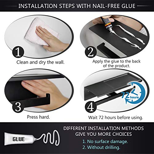 Gemitto Toilet Paper Holder, Sus304 Stainless Steel Double Roll Bathroom Paper Tissue Holder Mobile Phone Storage Shelf, Toilet Paper Dispenser With Shelf Wall Mounted #TOP5