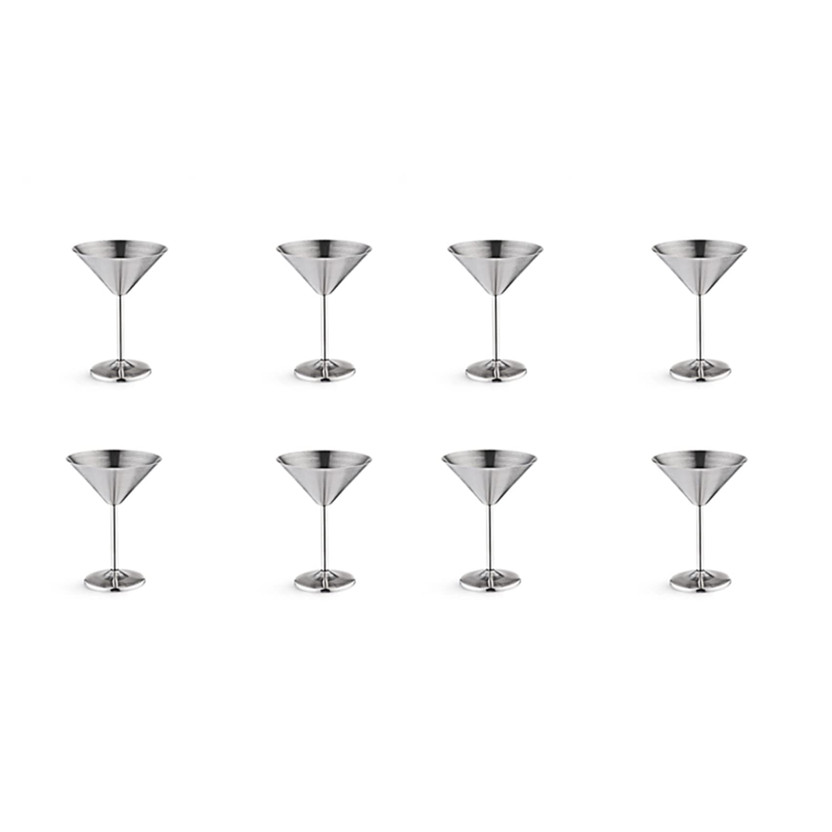 Verre en acier inoxydable incassable 8 oz : lot de 8 gobelets métalliques durables polis