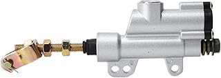 Rear Brake Master Cylinder, Universal Motorcycle Rear Hydraulic Brake Master Cylinder Pump Folding Rear Foot Brake Cylinder Pump for Motorcycle Dirt Bike ATV (Silver)