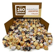 Reases Peanut Butter Cups Miniatures Assortment Bulk Chocolate Halloween Candy | Approx. 260 Pieces | 5 Pound Bag Limited Edition | Individually Wrapped Candy for Parties, Buffets, Gifts, and Treats