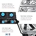 [4-Piece Set] Chrome Bezel Headlight + Front Parking Turn Signal Light Bumper Lamp Housing Assembly Replacement For 2003-2006 Chevy Avalanche Silverado 1500 2500 3500, Driver & Passenger Side