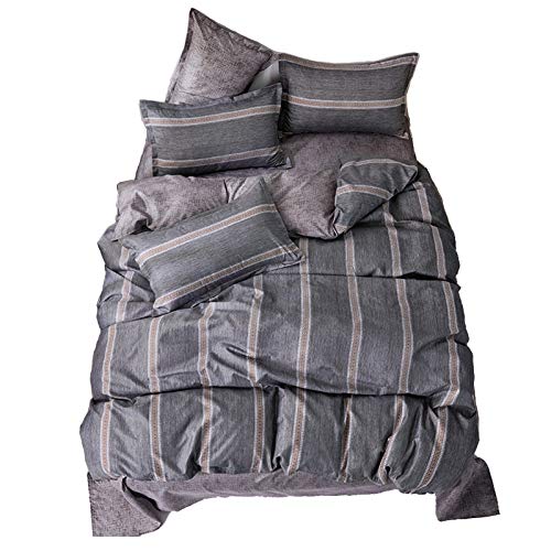 ED-Lumos Funda nórdica Infantil Juego de Ropa de Cama 4 Piezas para Cama 135-150cm Funda de Edredón 240x220cm Sábana encimera 230x250cm Funda de Almohada 48x74cm Poliéster Gris
