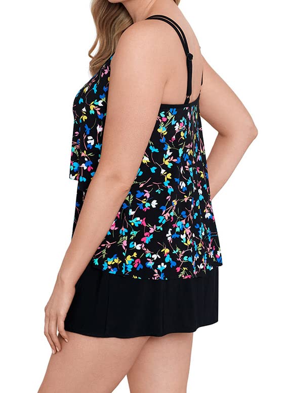 10 Best Bathing Suits with Tummy Control for Women Over 60: Flattering Swimwear for Confidence at Any Age 13 Longitude Women's Swimwear Muchacha/Mucho Floral Double Ruffle Faux Skirtini One Piece Swimdress, Multi, 12