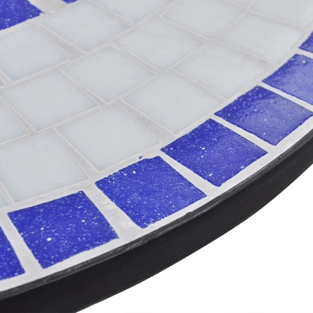 vidaXL Bistrotafel 60 cm mozaïek blauw en wit