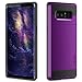 Vofolen Case for Galaxy Note 8 Case Wallet Card Holder ID Slot Sliding Cover Hidden Pocket Dual Layer Bumper Protective Hard Shell Tough Hybrid PC Rubber Armor Case for Samsung Galaxy Note 8 Purple