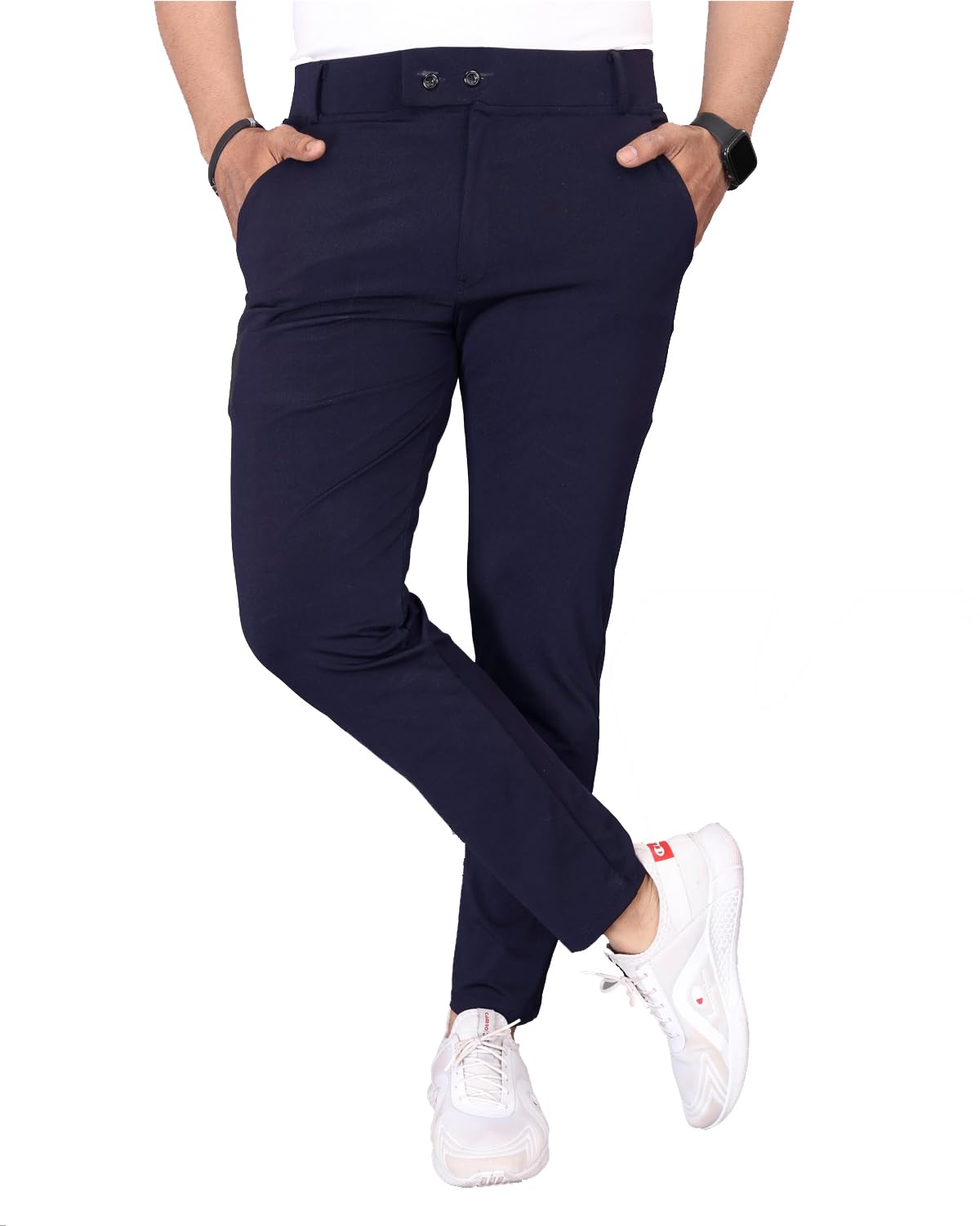 kashvi Stylish Slim Fit Men's Wear Stretchable Formal Trousers -Men_MT_Blue_M-picture-25