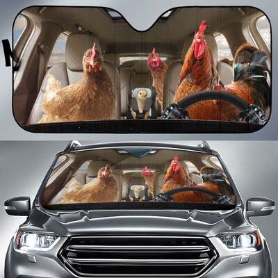 Pare-Brise Protecteur Universel Camion et Auto avec Motif Poulets Rigolos Taille L