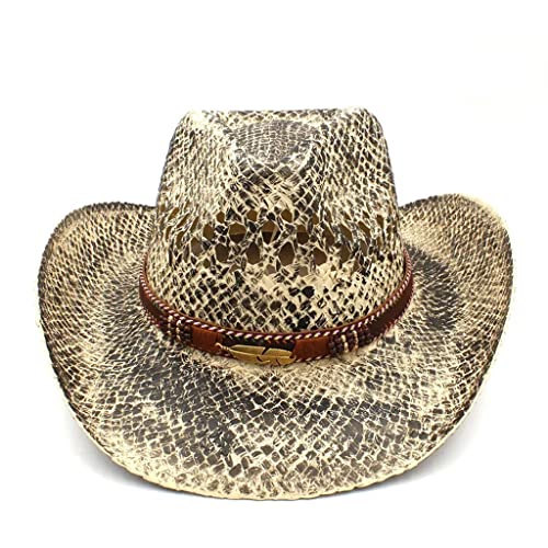 Chapeau de plage de style cowboy ajouré pour des vacances ensoleillées et festivals