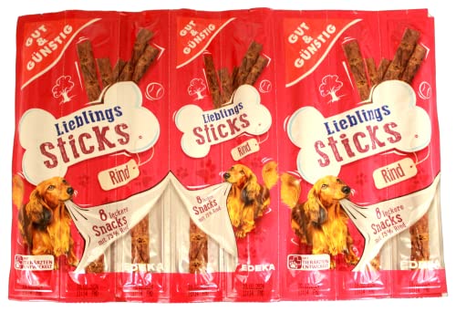 Gut & Günstig Lieblings Sticks Hundeleckerli mit Rind, 25er Pack (25 x 88g)