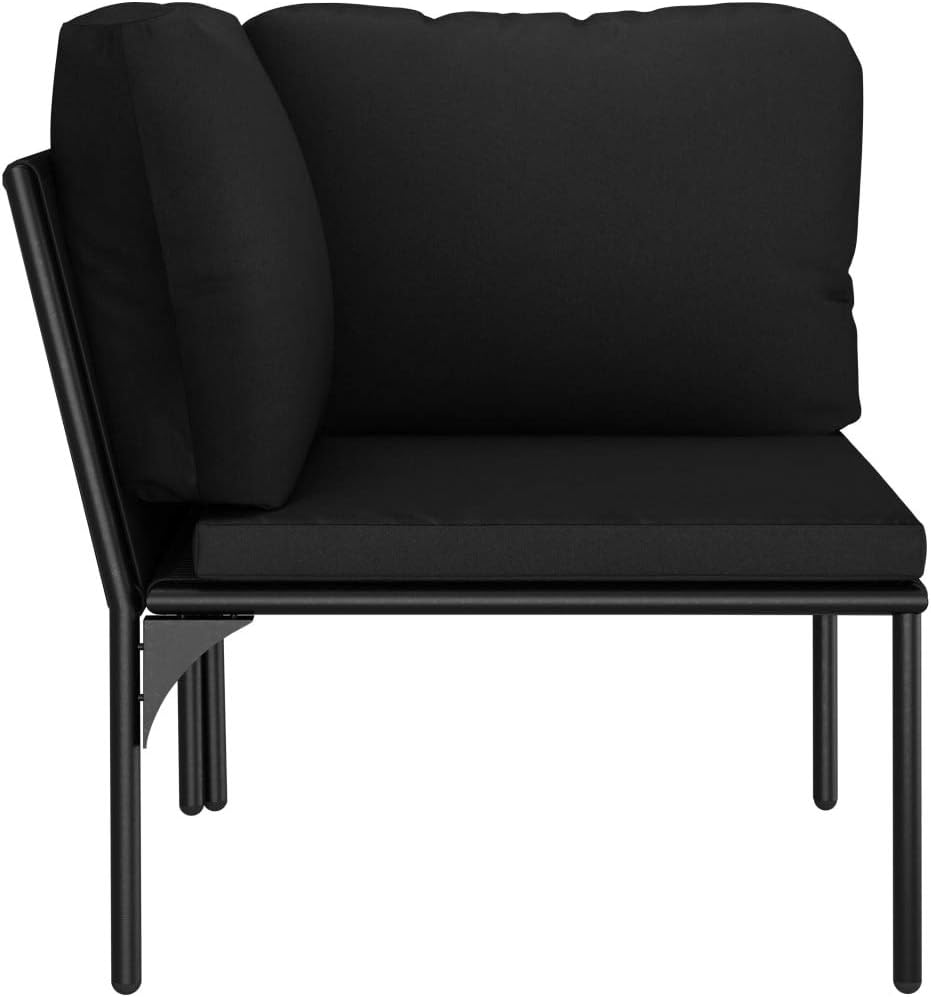 Terrace Lounge Sofa Set,with Coffee Table,Practical Combination,Comfortable Cushion,for Backyard, Terrace, Patio Furniture,6 Piece Garden Lounge Set with Cushions Black PVC(Priority Delivery)