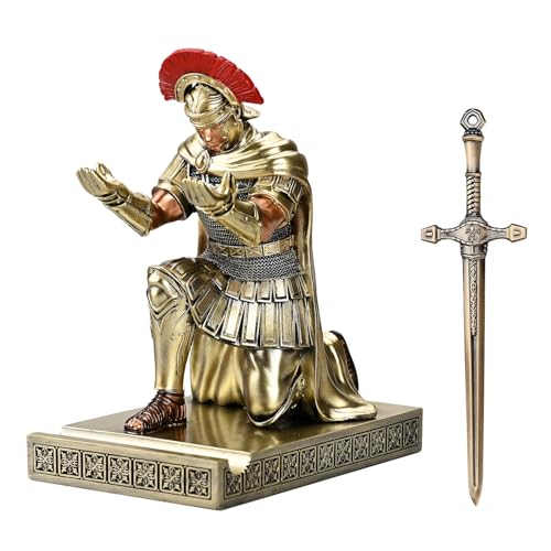 HDMbigmi Centurion Cloak Warrior Knight Pen Holder Mobile Phone Stand Desk Organizers and Accessories as Gift for Office and Home (Bronze)