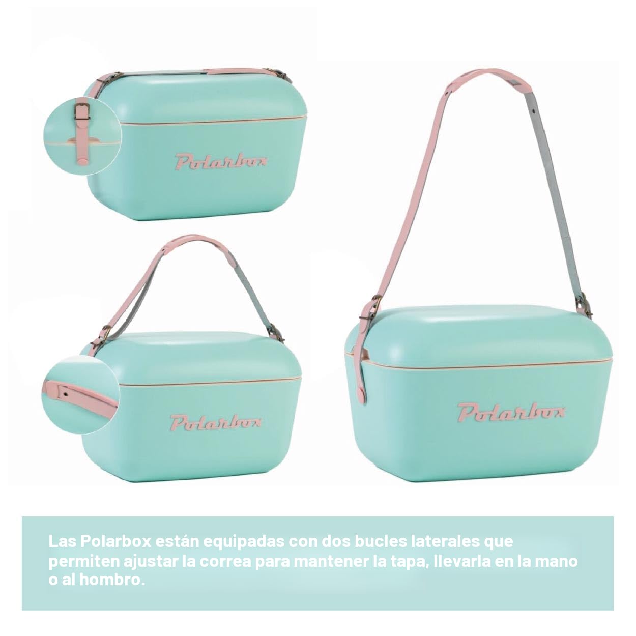 Polarbox Nevera CoolerBag 20L Verde Lima - Pop con Asa Malva