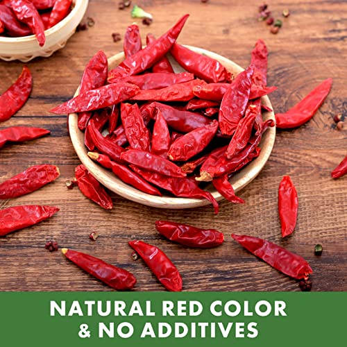 Image of Dried Chili Peppers Chiles, Dry Red Chilis Pepper For Cooking Chinese | Chinese Hot Chili Oil and Hotpot, Natural, Non GMO, Gluten Free, 5.3oz, Mild Hot, Ideal for Gift