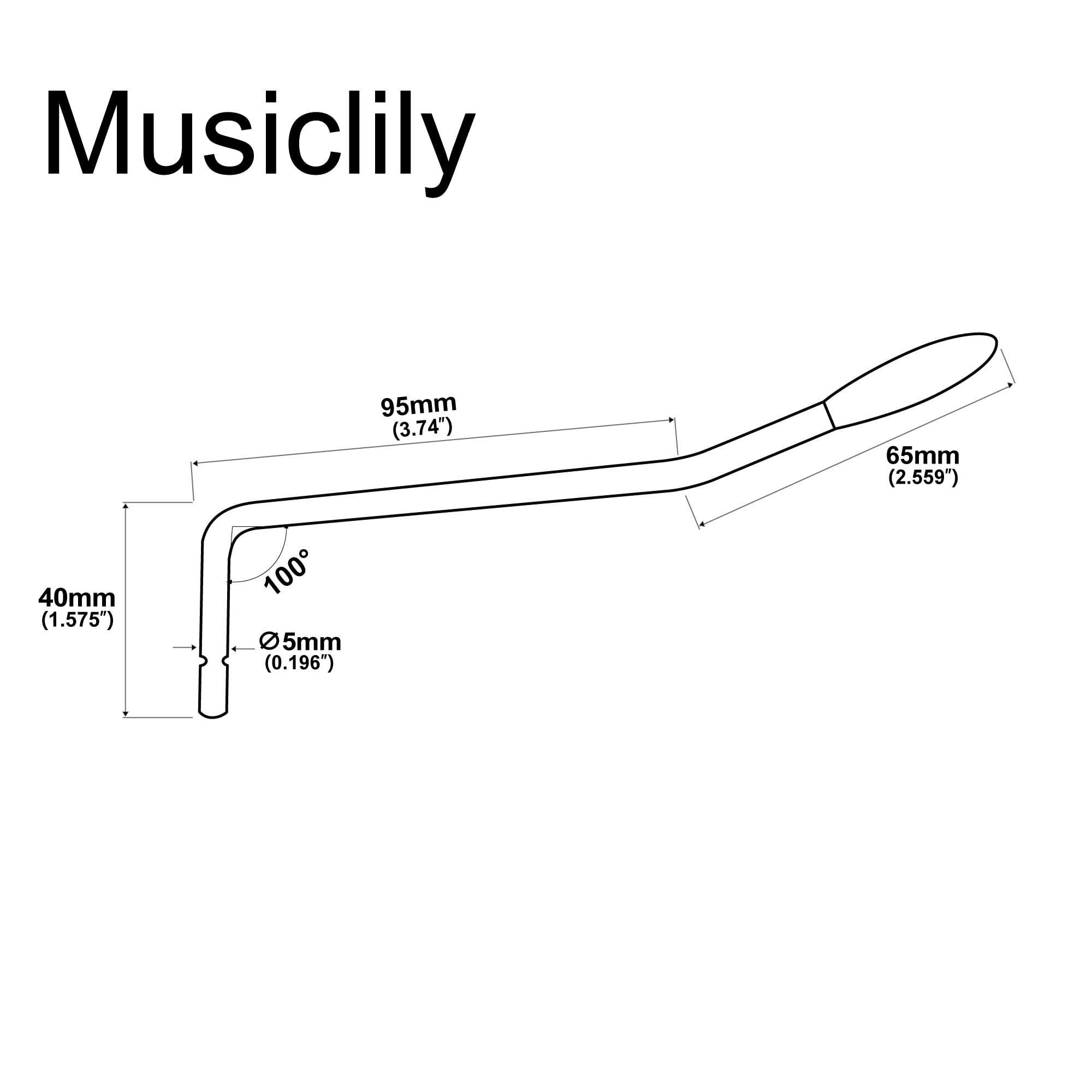 Wilkinson 5mm Push-In Tremolo Arm Whammy Bar for Wilkinson and Other Import Strat Electric Guitar, Chrome with White Tip - Image 2