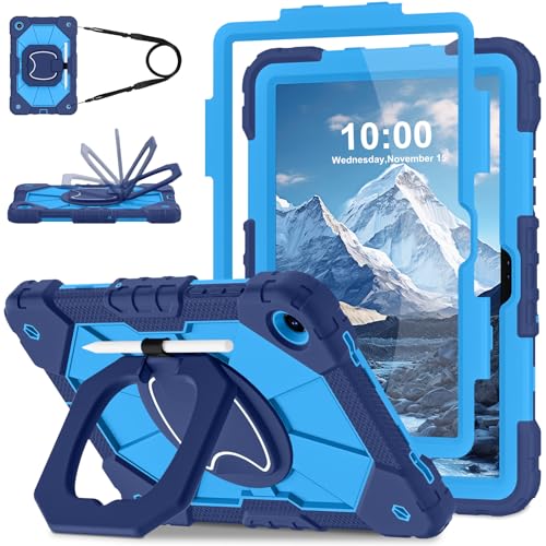 Image of WESOROL Case for Galaxy Tab A11 Plus /A9 Plus 11 Inch,Shockproof Cover for Samsung Tablet A11+ /A9+ Case with Screen Protector 360 Rotating Stand Pencil Holder Shoulder Strap,Navy Blue