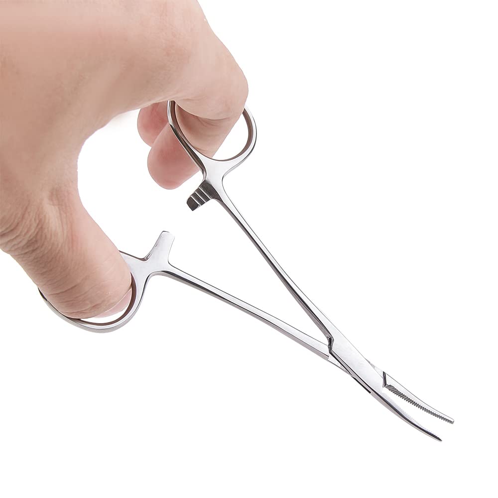 Pinzas hemostáticas curvadas de acero inoxidable 16 cm para anzuelos