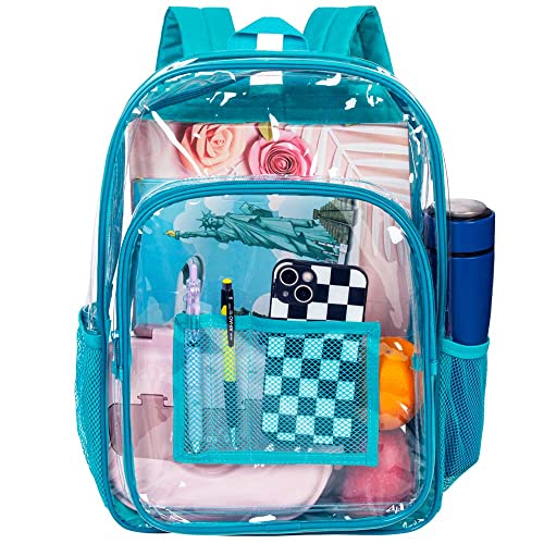 Image of AGSDON Clear Backpack, Heavy Duty Transparent Bookbag, See Through PVC Backpacks for Women Men