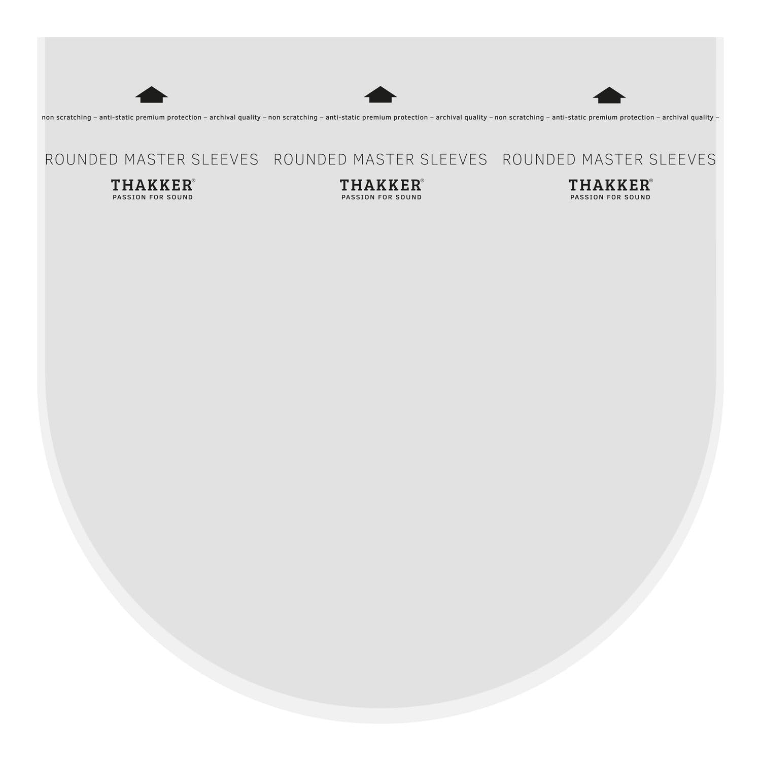 THAKKER Rounded Master Sleeves 12' - 50 copertine semicircolari per vinili da 12 Pollici | copertine antistatiche per LP con Rivestimento in Carta di Riso | qualità da archivio per Collezionisti