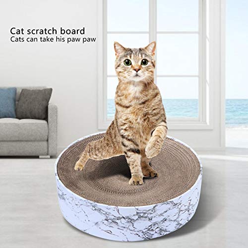 Pssopp Tablero para rascar para Gatos, Papel Corrugado Redondo, rascador para Gatos, cartón, Almohadilla para rascar reciclable, sofá Cama para Gato