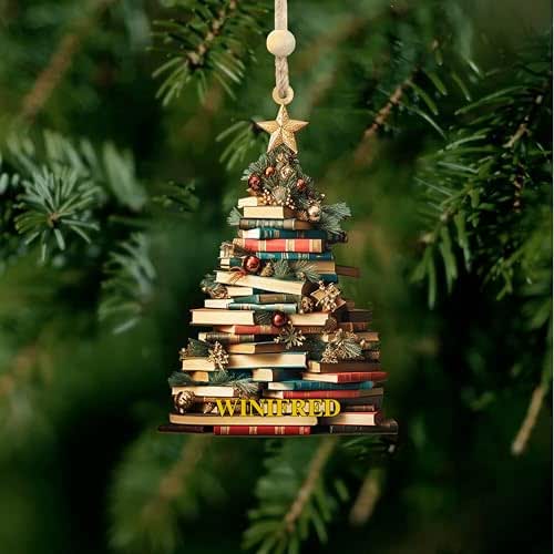 Decorazione Natalizia A Forma Di Libri - Addobbo Per Albero Di Natale, Amanti Della Lettura, Regalo Originale - Foto 8