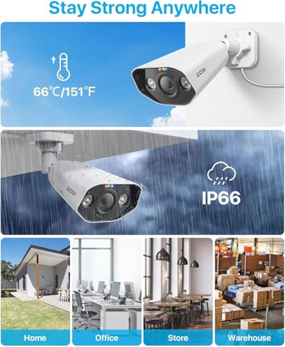 Image of ZOSI 5MP PoE Add-on Camera, Face Person Vehicle Detection, 2 Way Audio, Starlight Night Vision, Sound&Light Siren, 3K Weatherproof Outdoor Indoor Home Bullet IP Cam, Only Compatible with ZOSI POE NVR